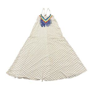 Women’s Mara Hoffman Beige & White Checkered Maxi Dress